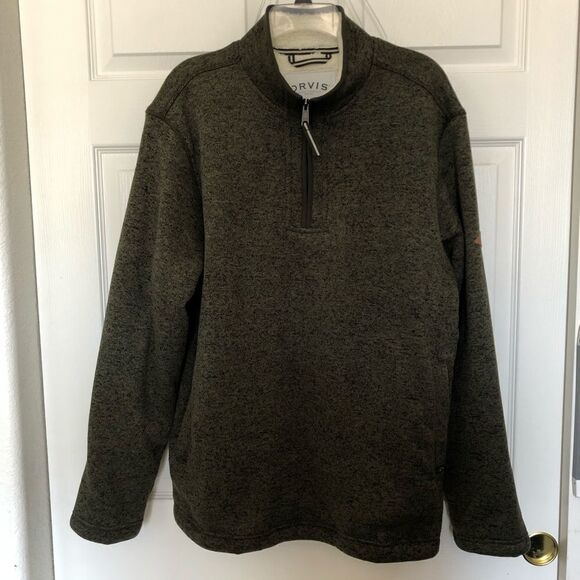 ORVIS 1/4 Zip Polyester Fully Lined Pullover Sz L - Picture 1 of 6